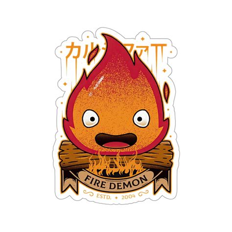 Calcifer Fire Demon Howl S Moving Castle Inspired Sticker Etsy