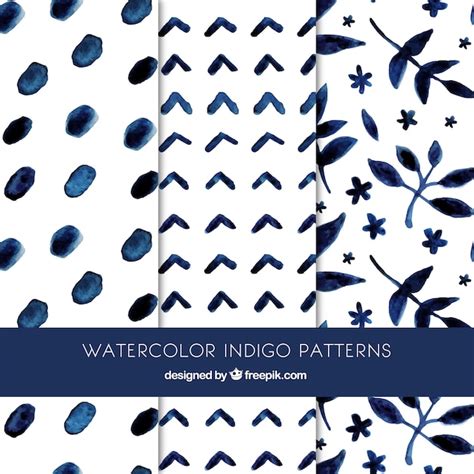 Beautiful indigo patterns Vector | Free Download