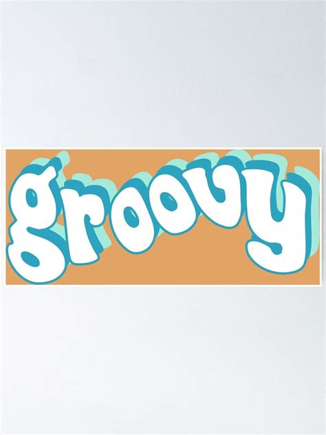 Groovy Retro Blue And Teal S Poster For Sale By Social Dilemma