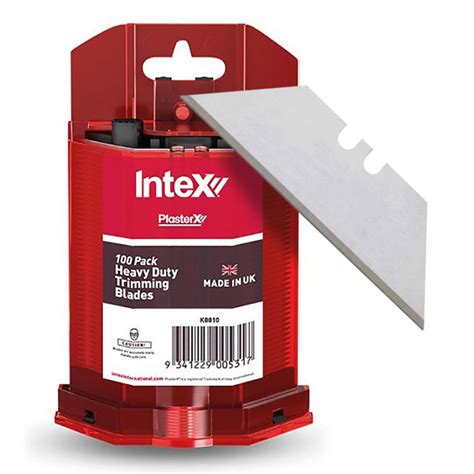 Intex Utility Knife Blades 100 Piece Heavy Duty Trimming Blade PlasterX ...