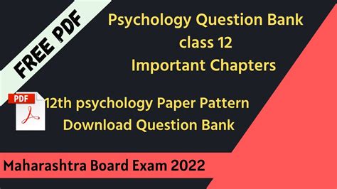 Psychology Question Bank Class 12 Psychology Paper Pattern Hsc