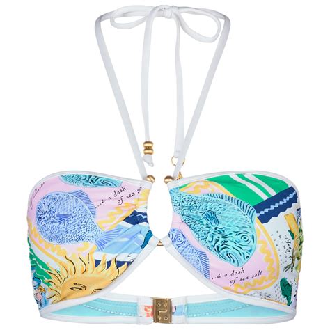 Seafolly Wish You Were Here Ring Front Bandeau Bikini Top Damen