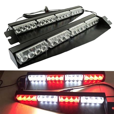 32LED 32W LED Lightbar Visor Light Windshield Emergency Hazard Warning