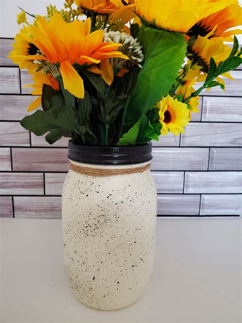 Sunflower Mason Jar Holder Sunflower Decor Sunflower Snack Jar