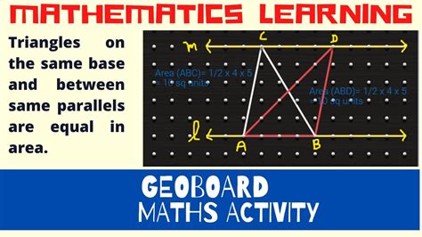 Geoboard Maths Activity Triangles On The Same Base And Between Same