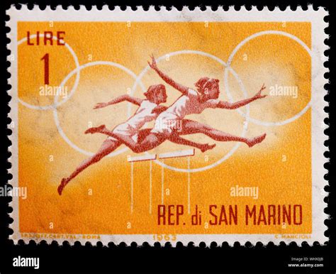 San Marino Postage Stamp Olympic Games 1964 Tokyo Stock Photo Alamy