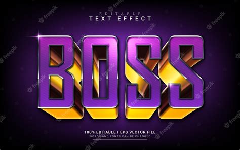 Premium Vector Boss 3d Style Text Effect