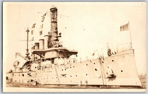 Uss Pittsburgh Cruiser Military Navy Ship C Wwi Rppc Real Photo