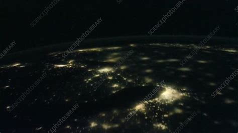 US city lights from the ISS - Stock Video Clip - K004/0205 - Science Photo Library