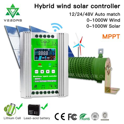 V V V W Hybrid Wind Solar Charge Controller Mppt A A A