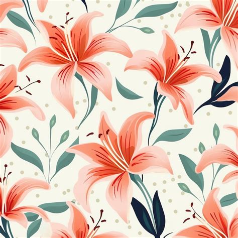 Premium AI Image Abstract Lily Pattern Flowers Background Pattern