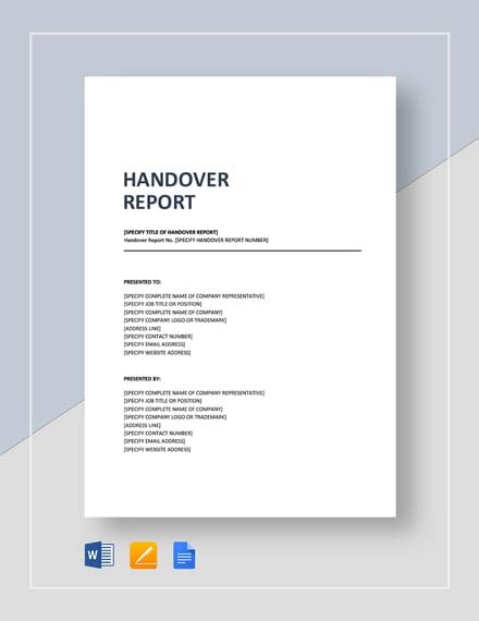 FREE 34+ Handover Report Templates in MS Word | PDF | Google Docs ...