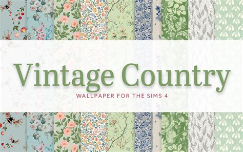 simplistic-sims4: Vintage Country Wallpaper I Here... - Emily CC Finds