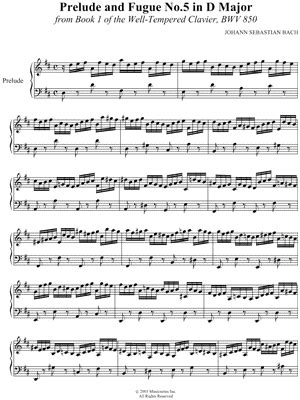 Free Sheet Music Bach Johann Sebastian BWV 532 Prelude And Fugue