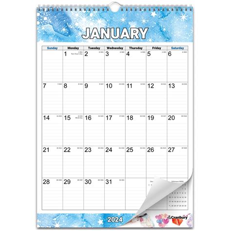 CRANBURY Large Wall Calendar 2024 Seasons 12x17 Hanging 2024 Wall