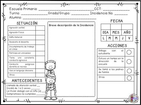 Pin En DPYS Texto Informativo Bitacora Escolar Reporte De Incidencias