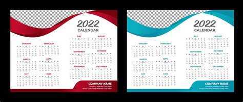 2022 Kalender Mall Vägg Kalender 2022 Vektor Skrivbord Kalender Design 3342375 Vektorkonst På