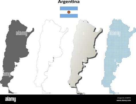 Argentina outline map set Royalty Free Vector Image Stock Vector Image ...