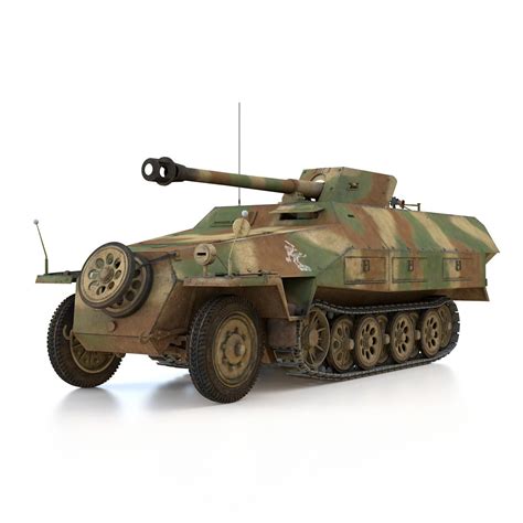 SD KFZ 251 22 Ausf D Pakwagen 11 Pz Div 3D 모델 129 fbx 3ds c4d