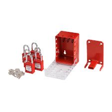 Ultra Compact Group Lockout Box With Nylon Safety Lockout Padlocks