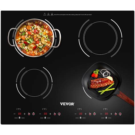 Vevor X Built In Induction Electric Cooktop In Black Stove Top With Modular Burners Ceramic