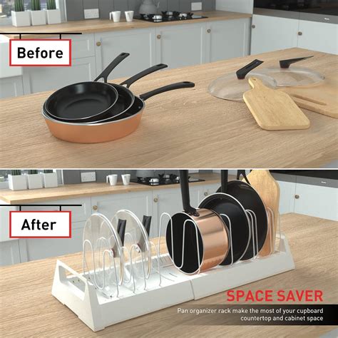 Expandable Pots And Pans Organizer Pan Organizer Rack For Cabinet