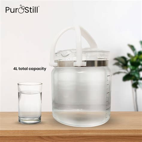 4l Smooth And Refined Glass Water Distiller Collection Jug