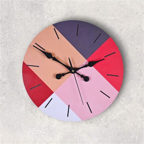 Scandi Multicolor Minimalist Wood Wall Clock Large Wall Clock Clocks For Wall Clocks For Wall