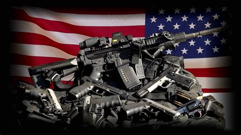 Rifle American Flag 4K Wallpaper