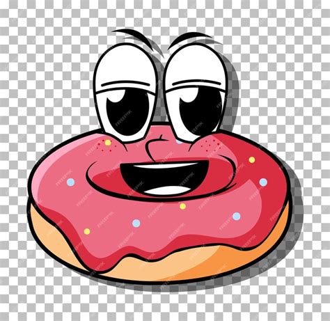 Personagem De Desenho Animado De Rosquinha Isolado Vetor Premium