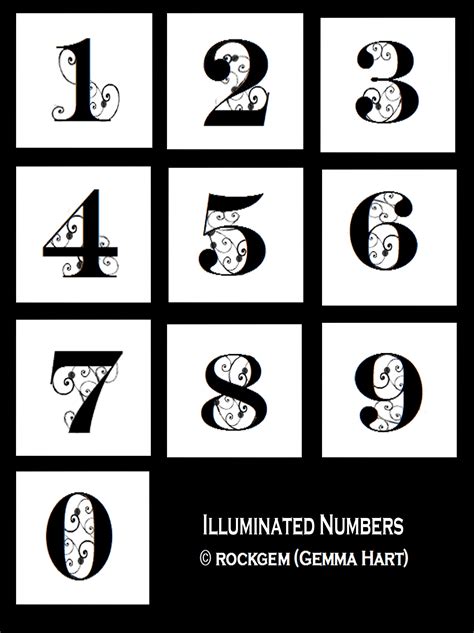 Illuminated Numbers Illuminated Letters Illuminations Typography Fonts