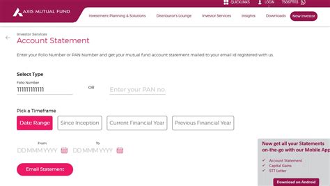 Axis Mutual Fund Account Statement