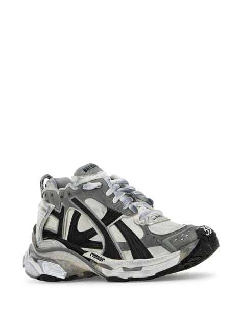 Balenciaga Runner Panelled Design Sneakers Grey Farfetch