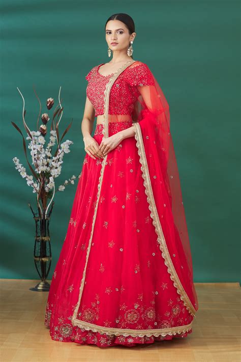 Buy Keerthi Kadire Floral Embroidered Lehengas Set Online Aza Fashions