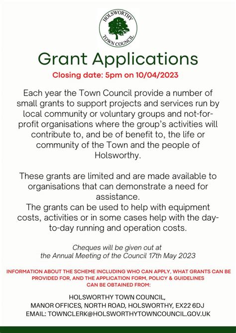 Grants 2023 Holsworthy Town Council