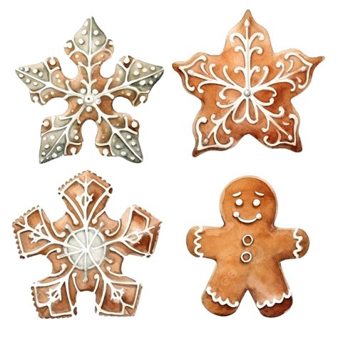 Gingerbread Cookies Watercolor Ginger Cookie Cookies PNG Transparent