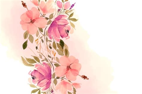 Free Vector Beautiful Watercolor Flowers And Leaves Background