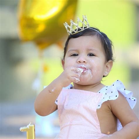 Gold First Birthday Girl Crown Headband Gold Rhinestone Crown Cake