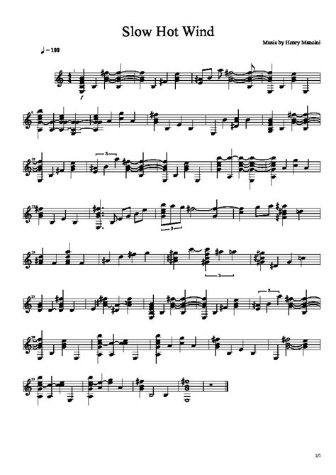 Mancini Henry Slow Hot Wind By Henry Mancini Classical Guitar Library Classical Guitar