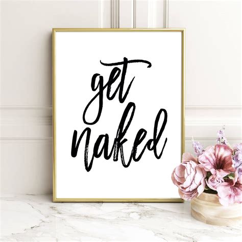 Get Naked Print Get Naked Get Naked Sign Bathroom Sign Etsy