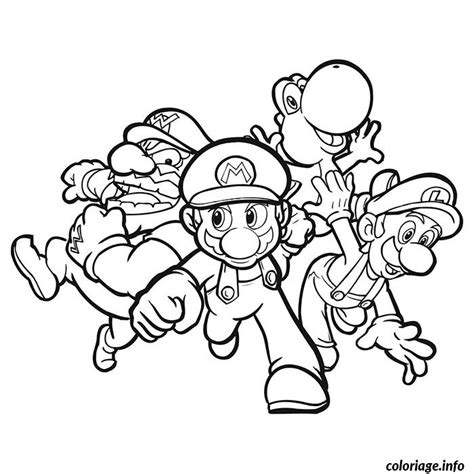 Coloriage Mario Et Ses Amis Dessin Mario à imprimer