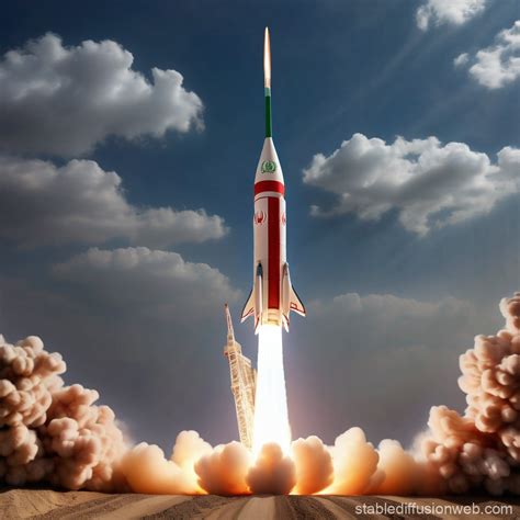 Iranian Rocket Soars Into The Sky Stable Diffusion Online