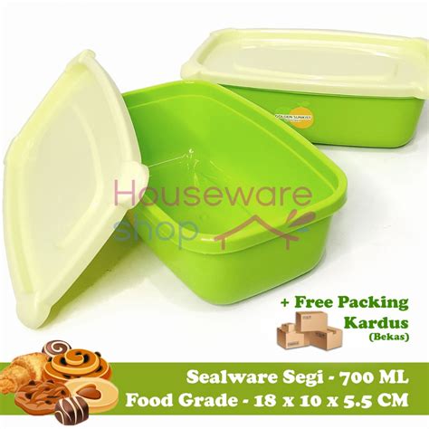 Jual Sealware Persegi 700 ML Tempat Makan Lunch Box Golden Sunkist