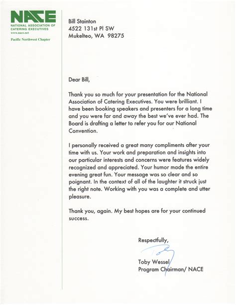 NACE testimonial letter - Connect the Dots