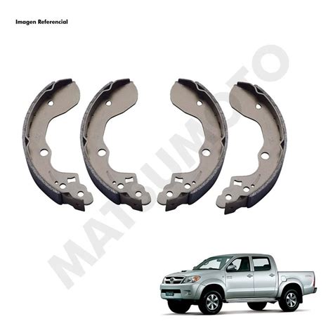 Set 4 Balatas Patines De Freno Toyota Hilux Del 2012 Al 2015 Emark