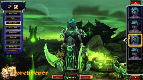 World Of Warcraft Legion Demon Hunter Karakter Yaratma Ekranı Youtube