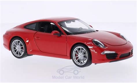 Miniature Porsche 991 S 1 18 Welly 911 Carrera S Rouge Voiture