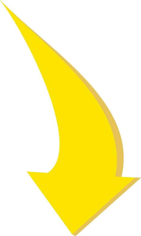 Yellow Arrow Down Curved Arrow Color Ui For Website Down Symbol