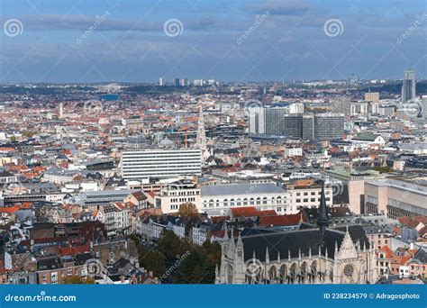 Brussels From Above Top View Over The Biggest City In Belgium With The