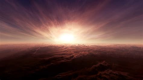 Beyond The Clouds Sky Sun Rays Horizon Landscape Hd Wallpaper